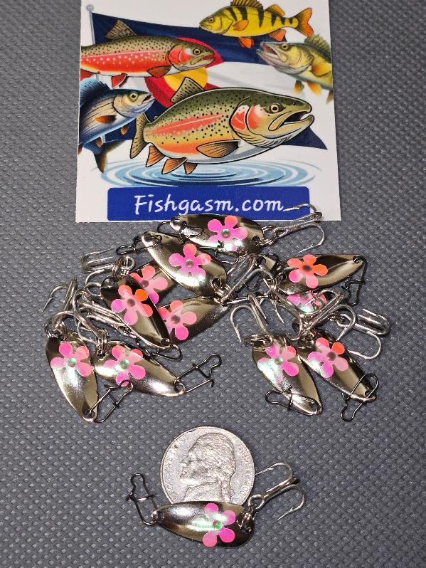 fishing flower lure Chrissie's Flower Power jigging/trolling spoon (girl power collection) – Fishgasm Outdoors LLC
