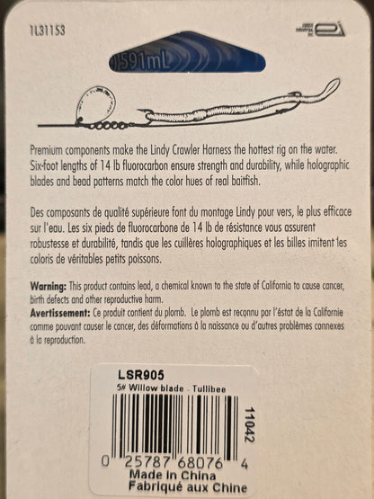 Lindy #5 Tullibee Willow Blade Walleye Crawler Harness