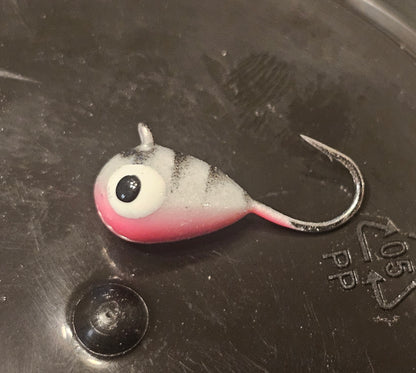 6mm Heavy Tungsten Pink Zebra Jig